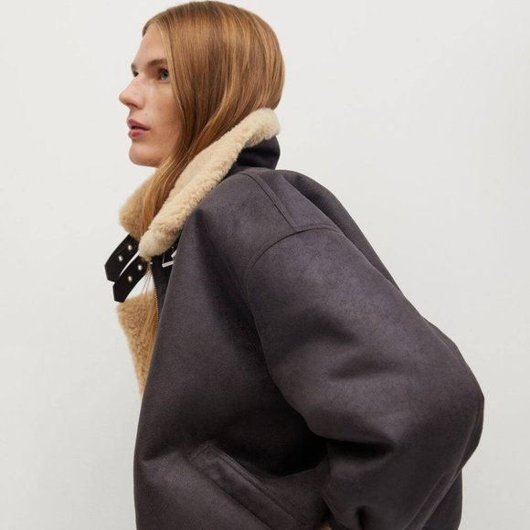 Oversize faux Shearling jacket - Picture 2 of 6